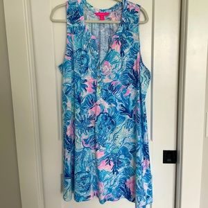 Lilly Pulitzer Essie Dress Saltwater Blue Pattern